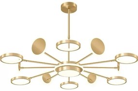 Lustra LED Cu Telecomanda, 3 Tipuri De Lumina, Intensitate Reglabila, 143W, Auriu