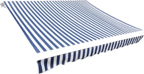 vidaXL Pânză de copertină, albastru și alb, 350 x 250 cm