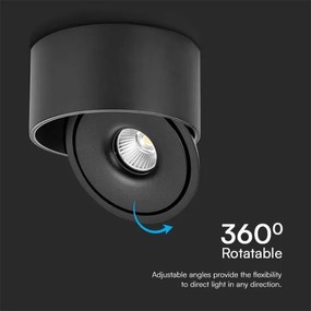 Spot LED/20W/230V 3000/4000/6400K negru