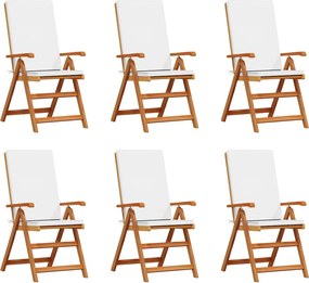 vidaXL Scaun pentru Grădină 6 pcs Maro și alb 57 x 71.5 x 104 cm