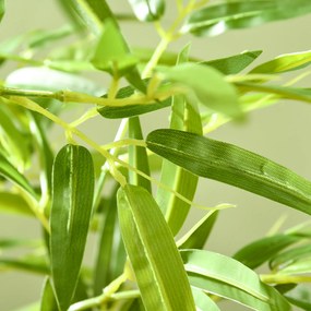 HOMCOM Plantă artificială Bambus copac artificial înălțime 180 cm cu ghiveci, decor interior, foarte realist | Aosom Romania