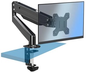 Suport monitor Esperanza ERW019, 17"-27", Pentru 1 monitor, Mecanism cu arc, VESA 75/100 mm, Pana la 6 kg, Negru