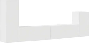 vidaXL Set dulap TV, 4 piese, alb, lemn prelucrat