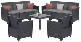 Set de mobilier de grădină Claire VI cu 8 locuri și masă Orlando, grafit