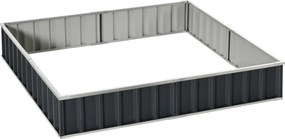 Outsunny Pat Modular Suprainălțat pentru Legume, Structură din Oțel Zincat, Ideal pentru Plante și Ierburi, 258x90x30 cm, Gri Inchis | Aosom Romania