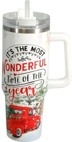 Cană termică de Crăciun Merry Christmas 1,2 l,albă