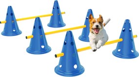 PawHut Set Agility pentru câini, echipament Agility 3 piese pentru dresajul câinilor, set cu 6 conuri, 3 obstacole, geantă de transport | Aosom Romania