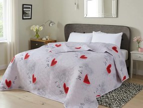 Cuvertura de pat HEARTIZIA DIAMOND, gri deschis Dimensiune: 220 x 240 cm