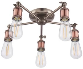 Endon 76336 - Corp de iluminat cu spoturi HAL 5xE27/40W/230V crom mat/cupru