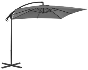 Umbrela suspendata cu stalp din otel, antracit, 250 x 250 cm Antracit