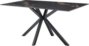 Masa dining cu blat ceramic GALAXIE Aurora Oro 160x90cm