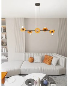 Lustră pe cablu TOKEN 6xE27/15W/230V portocaliu