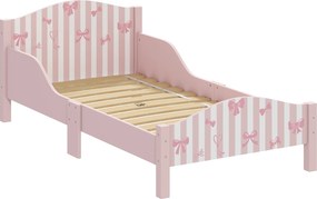 AIYAPLAY Pat Montessori pentru Copii 3-6 Ani Design în Formă de Fundă cu Protecții Anti-cădere, 146 x 76,5 cm, Roz | Aosom Romania