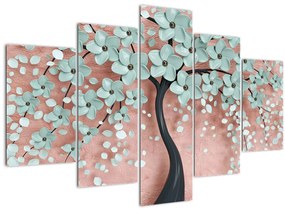 Tablou - Flori albastre în pastel (150x105 cm)