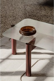 Măsuță de cafea burgundy cu blat din sticlă 55x105 cm Kob – noo.ma