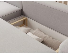 Colțar gri deschis extensibil/cu spațiu de depozitare cu tapițerie din chenille (cu colț pe partea stângă/cu șezlong) Aurumm – ELTAP