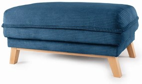 Taburet albastru cu tapițerie din catifea reiată Tori – Bonami Selection