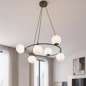 Lustră pe cablu AZURA 6xE14/10W/230V verde/albă