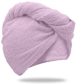 Prosop turban violet deschis cu uscare rapida, 100% bumbac