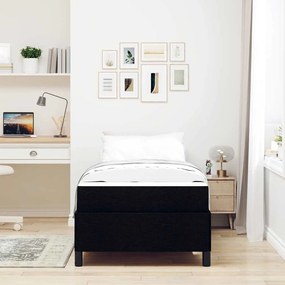 vidaXL Pat cu arcuri Negru, Negru 90 x 190 cm