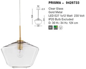Lustra, Pendul design modern PRISMA, 30cm