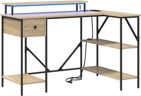 vidaXL Birou cu sertar Stejar Sonoma 120 x 79 x 86,5 cm Lemn compozit