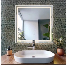 Oglindă LED dimabilă cu funcție de retroiluminare RIVAS LED/10W/230V 50x50 cm