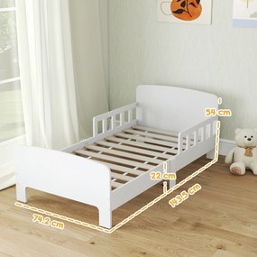 AIYAPLAY Pat Montessori pentru Copii 3-8 Ani din Lemn FSC cu Apărători Laterale și Margini Netede, 143.5x74.2x54 cm, Alb | Aosom Romania