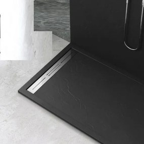 Cadita Baie Din SMC , Smack , 100 X70 Cm, Cu Sifon, Negru LS