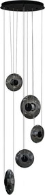 Lustra cu 5 pendule LED ANDORA 3-STEP DIMM fumuriu