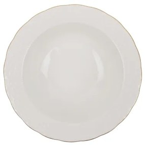 Set de veselă din porțelan, 24 piese, alb/auriu