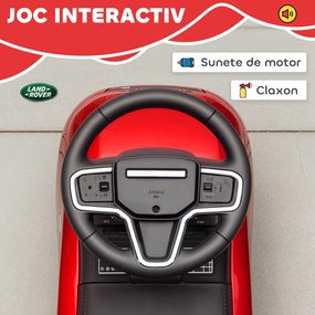 AIYAPLAY Mașinuță pentru Copii cu Licență Land Rover cu Claxon și Spațiu de Depozitare, 65,5x28x42 cm, Roșu | Aosom Romania