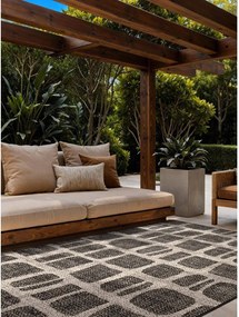 Covor pentru exterior și interior negru/crem 160x230 cm Haringey Ruskin – Ted Baker