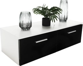 Mobilier living, alb/extra strălucire neagră HG, LEO