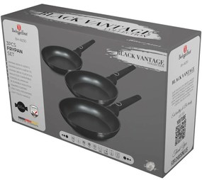 BerlingerHaus Set de tigăi cu suprafață din titanBlack Vantage, 3 buc.