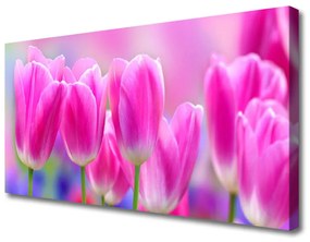 Tablou pe panza canvas Lalele roz Floral