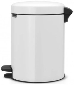 Cos de gunoi cu pedala Brabantia NewIcon 649004, 5 L, Inchidere lina, Baza antiderapanta, Alb