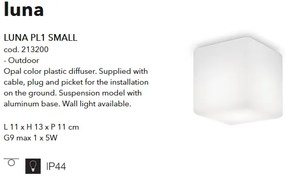 Plafoniera pentru exterior cu protectie IP44 LUNA PL1 SMALL 213200