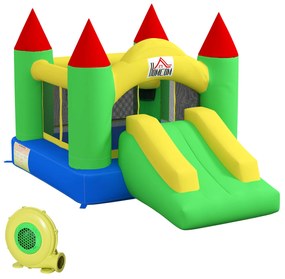 HOMCOM Castel gonflabil cu tobogan și plasă de siguranță, până la 100 kg, 3-10 ani, 300x180x160cm | Aosom Romania