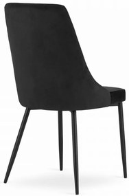 Set de sufragerie 1+4, masa neagra cu decor stejar auriu MADO 120x80cm si scaun de sufragerie din catifea neagra IMOLA