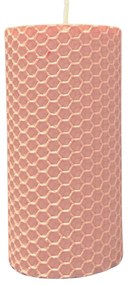 Lumanare Marturie  din Ceara de Albine naturala tip fagure colorat - Roz pudra 6 cm, 15 cm, Roz pudra