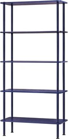 Etajeră albastră cu aspect de lemn de stejar 80x163x35 cm Teidi – noo.ma