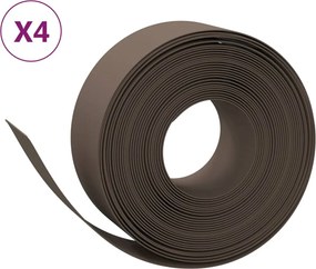 vidaXL Borduri de grădină, 4 buc, maro, 10 m 20 cm, polietilenă