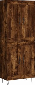 vidaXL Dulap înalt, stejar fumuriu, 69,5x34x180, lemn compozit