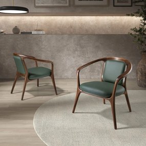 Scaun cu brate LUX design italian, Piele Sintetica Verde Inchis