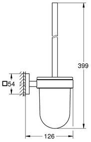 Grohe Start Cube perie de toaleta lipit crom 40977000
