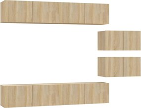 vidaXL Set dulap TV, 6 piese, stejar sonoma, lemn prelucrat