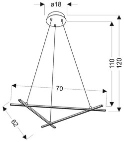 Lustră LED pe cablu ANDROS LED/30W/230V
