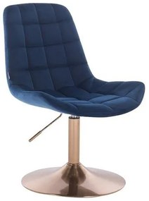 HR590N scaun Catifea Bleumarin cu Bază Aurie