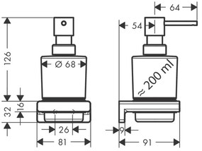 Dozator sapun lichid, Hansgrohe, AddStoris, crom